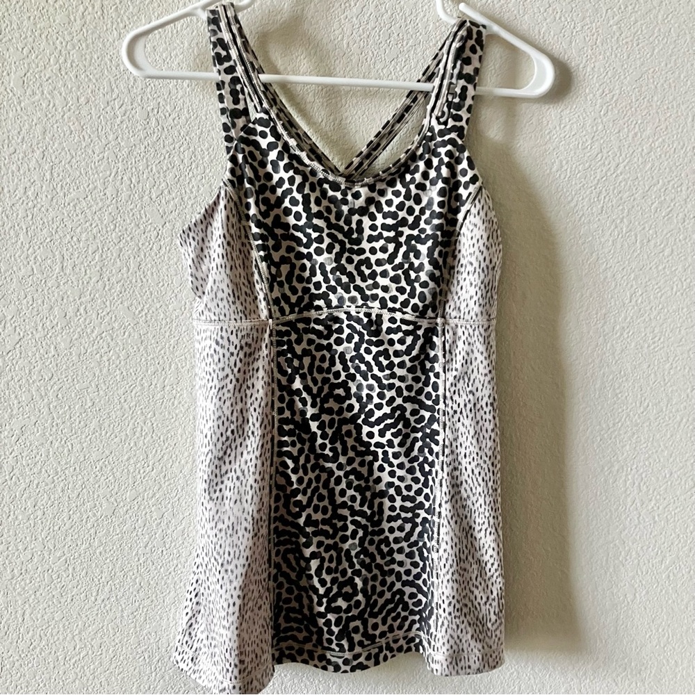 Lululemon Happy Strappy Ace Spot Dottie Dash Grain Athleisure Gym Workout Tank 8